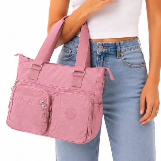 Bolsa Transversal de Ombro Feminina em Nylon - Uso Escolar Faculdade Trabalho