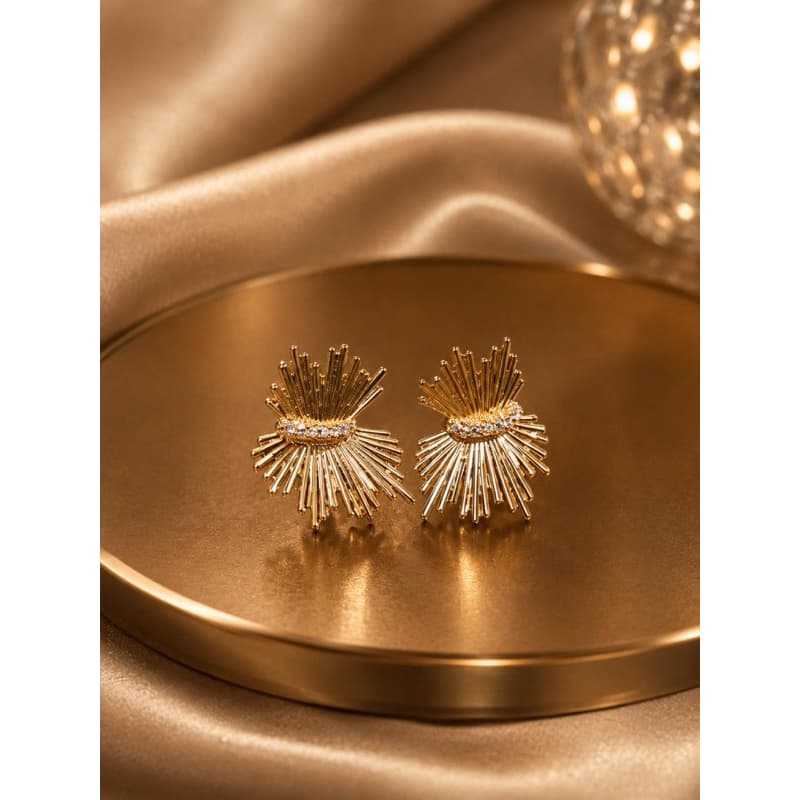Brinco Folhado a ouro elegante casamentos formaturas e festas