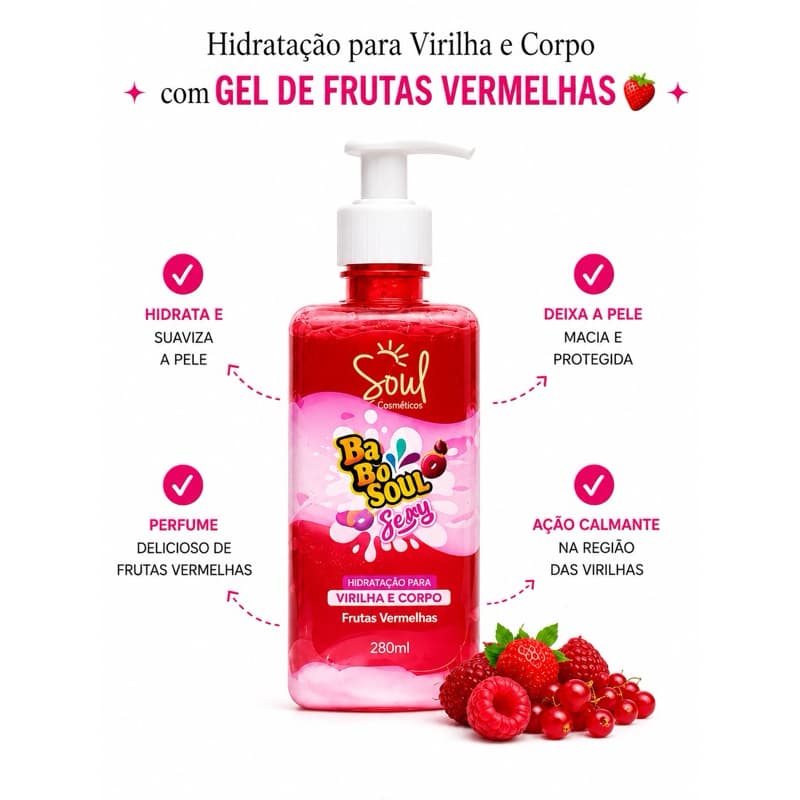 Gel Hidratante Corporal e Virilha Soul Cosméticos – Hidratação Profunda – Toque Suave