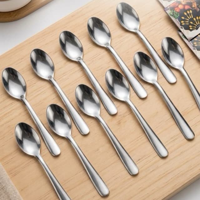 Jogo 12 Colheres para Açucareiro Café Sobremesa Inox Conjunto Completo
