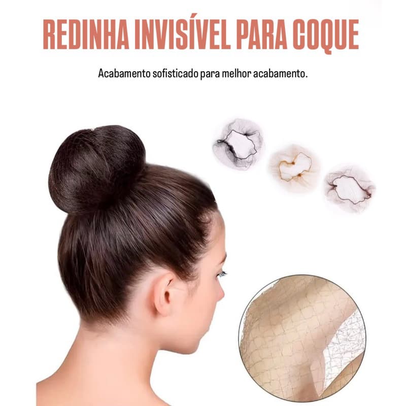 2 Redinhas Invisíveis  - fina para Penteados e Coque – Acessório de Cabelo