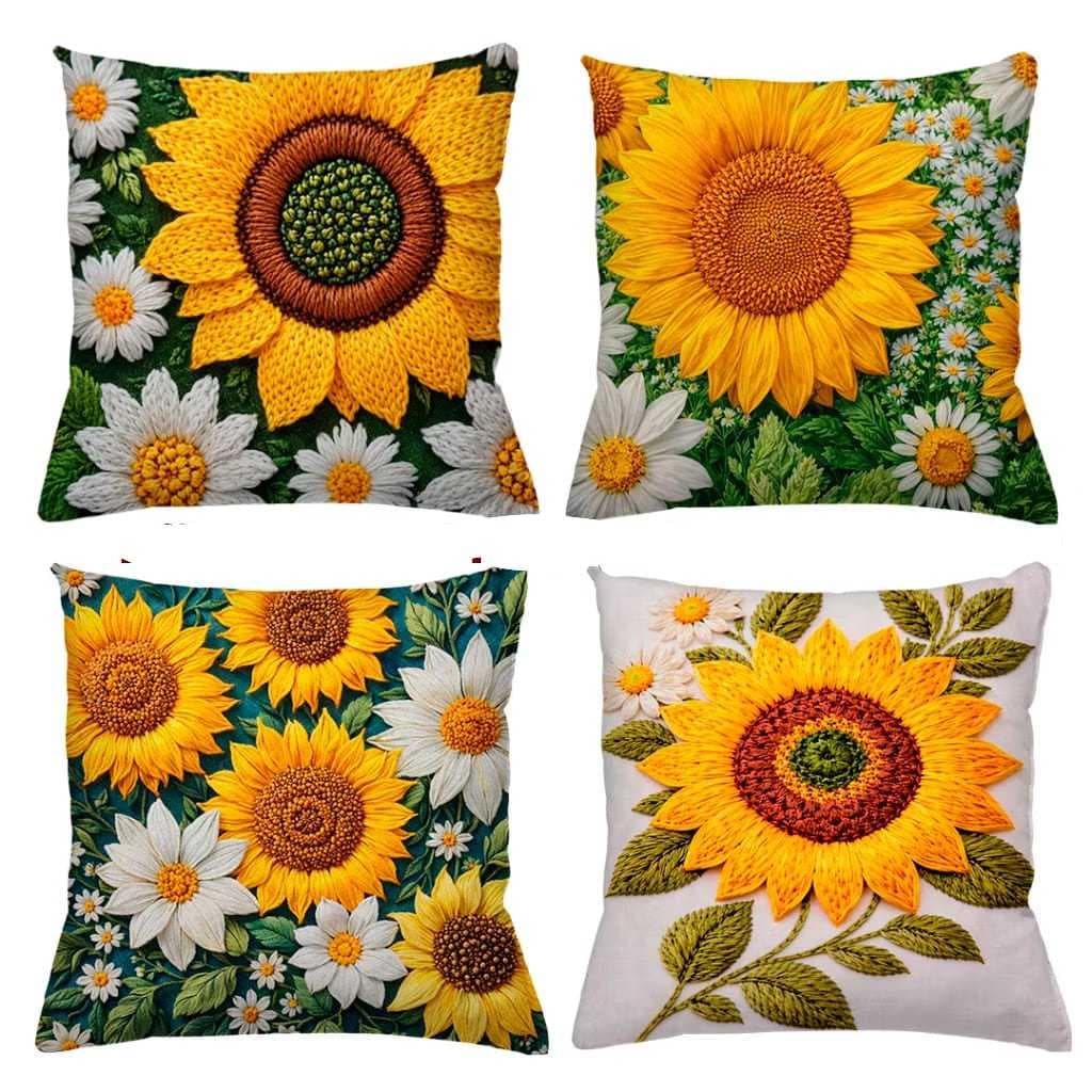 KIT 4 CAPAS DE ALMOFADAS PERSONALIZADAS DE LUXO  FLORAL FLORES PRIMAVERA TAMANHO 45X45