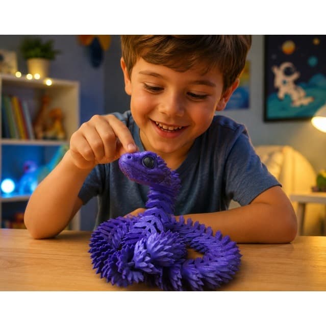Cobra Articulada Fidget Toy Antiestresse Impressão 3D Flexível (22cm ou 32cm)