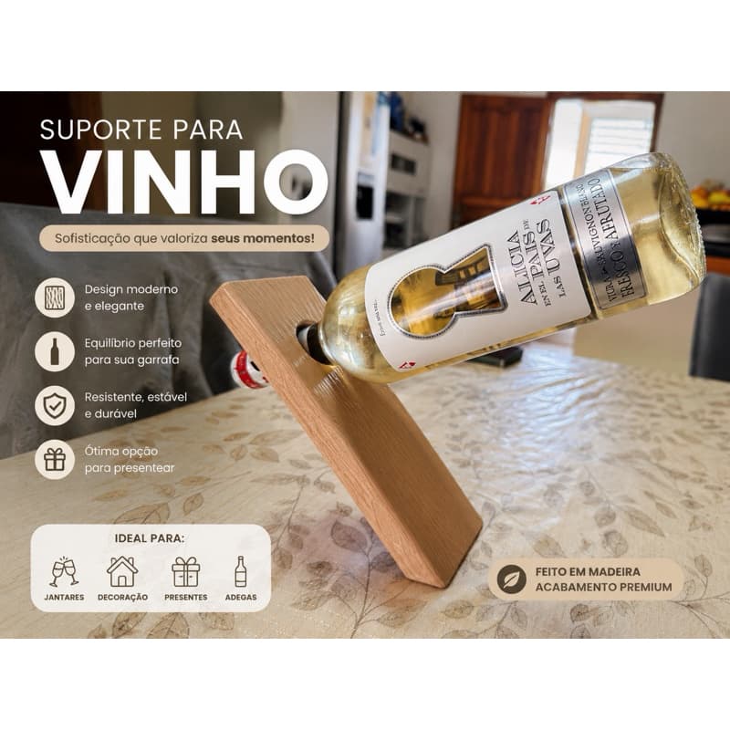🍷✨ Suporte de Vinho Flutuante em Impressão 3D ✨🍷
