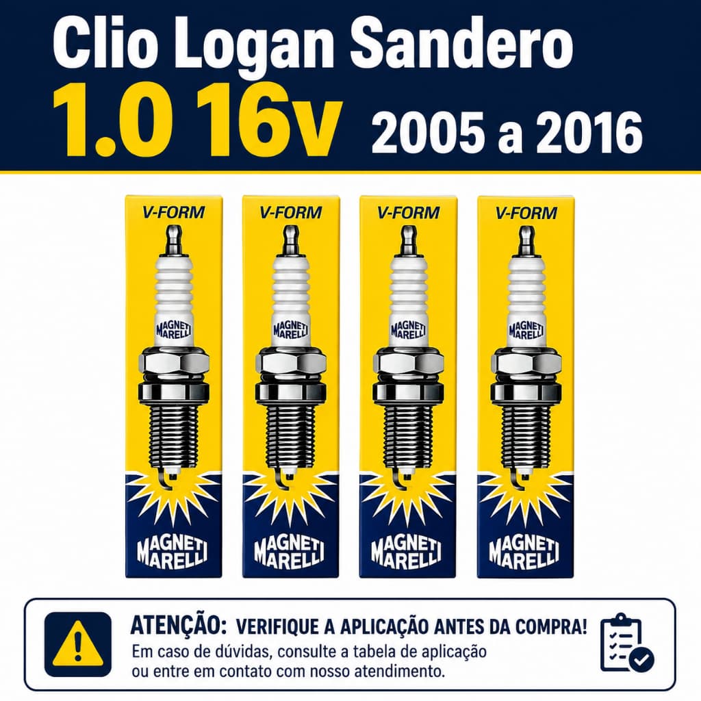 Vela Ignição Clio Logan Sandero 1.0 16v 2005 a 2016