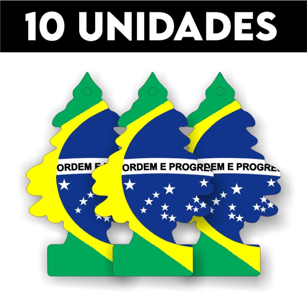Kit 10 Cheirinho Aromatizante Pinheiro Para Carro Brasil Especial Copa 2026 - Envio Imediato