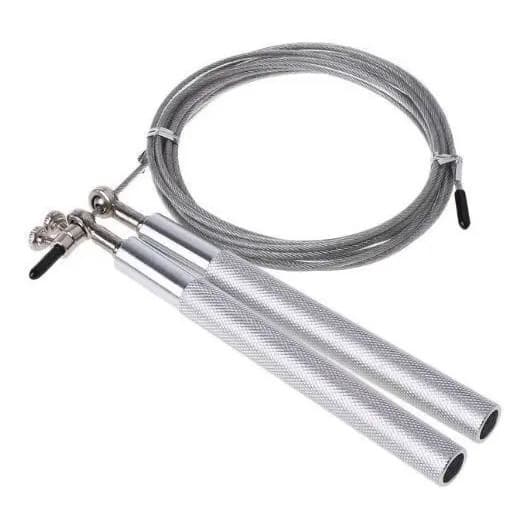 Corda De Pular Cross fitness Speed Rope Rolamento 3m Cabo De Aço Cor Prateado