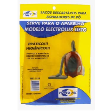 Saco Aspirador Pó Electrolux Listo Ref: 2178 Porto Pel C/ 3 Pçs