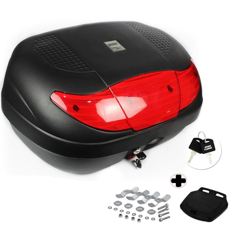 Bauleto 45 Litros Smart Box Pro Tork Baú Moto com Base e Chave Alta Resistencia Excelente Espaço Seguro e Pratico
