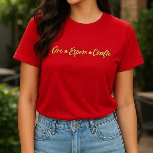 T-SHIRTS FEMININA TENDÊNCIA COLEÇÃO GOSPEL EVANGÉLICA ESTILOSA 100% ALGODÃO PREMIUM.