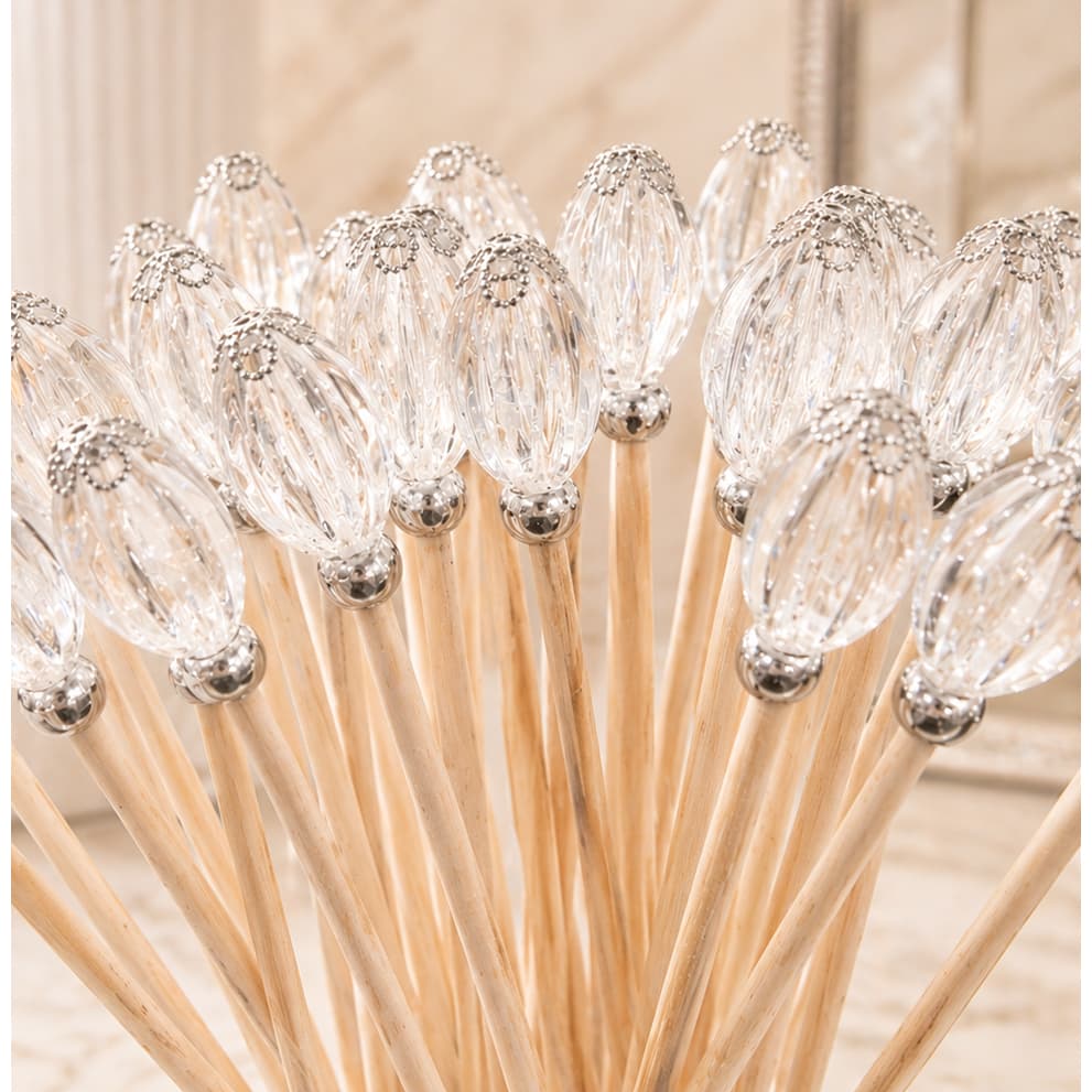 Kit 02 Varetas Decorada Difusora Cristal com Dourado ou Prata