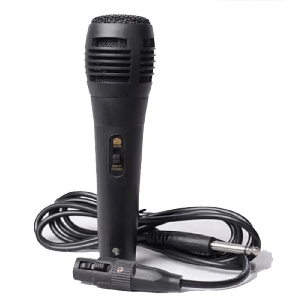 Microfone Dinâmico com Fio Simples - Som Claro e Confiável, Ideal para Karaokê e Palestras