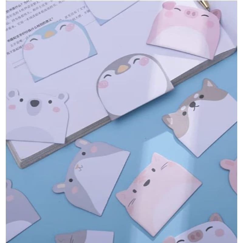 Kit 2 Bloco Adesivo Tipo Post It Anotações Fofo Kawai Bichinhos