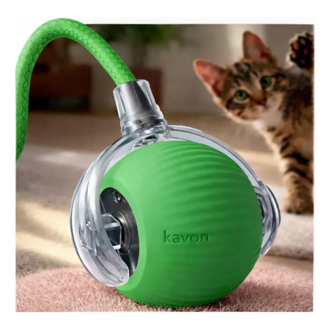 Brinquedo de Bola Elétrica Automática para Gatos - Verde: Automático, Recarregável e Design Compacto