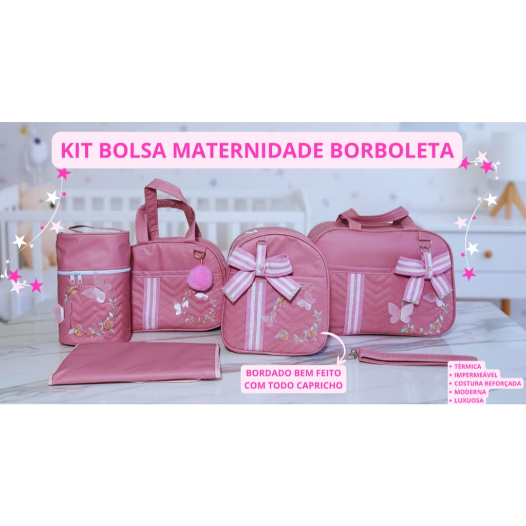 bolsa maternidade borboleta menina delicada moderna