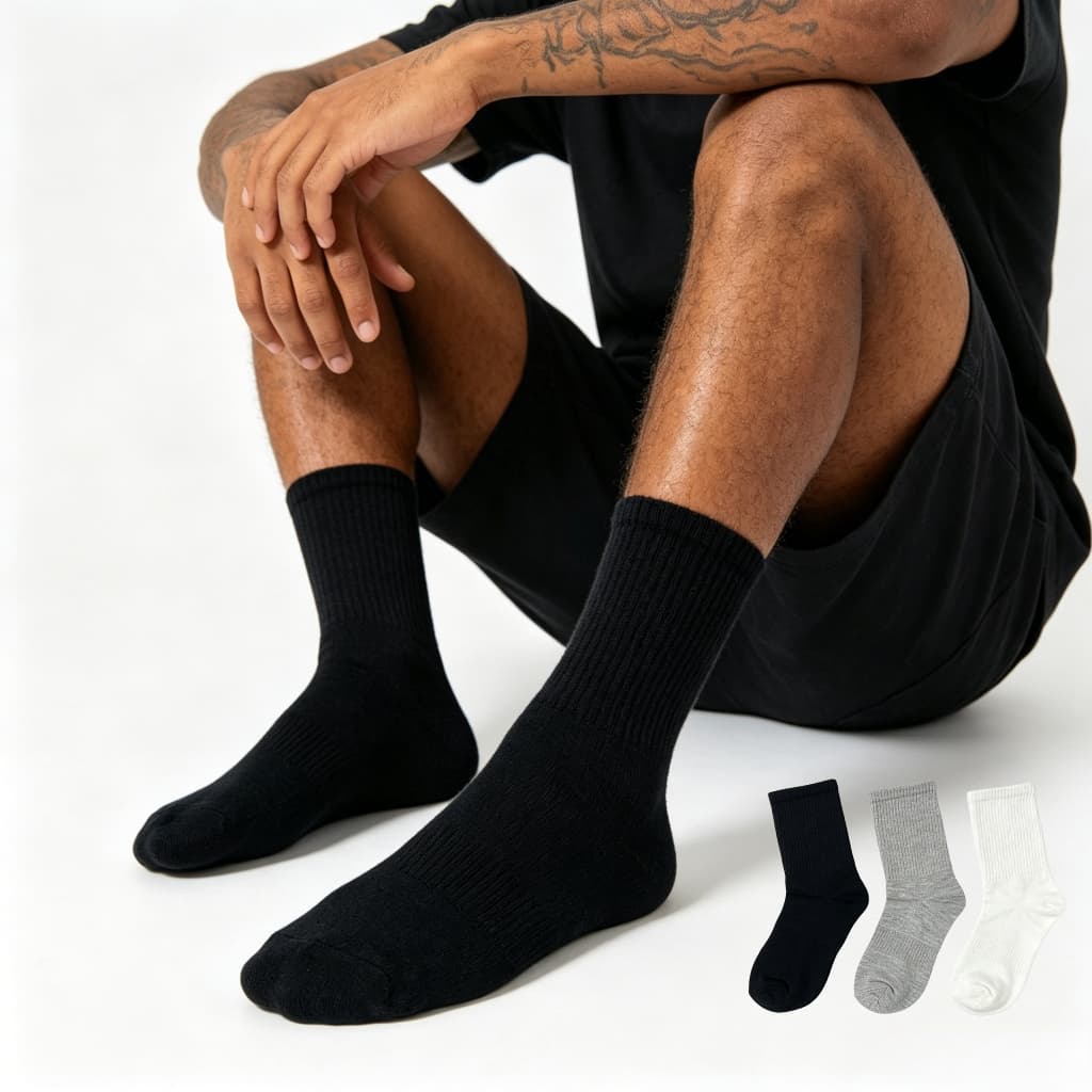 Kit5-10 Pares Meias Masculinas Cano Alto Respirável Anti-Odor Conforto Diário Esporte