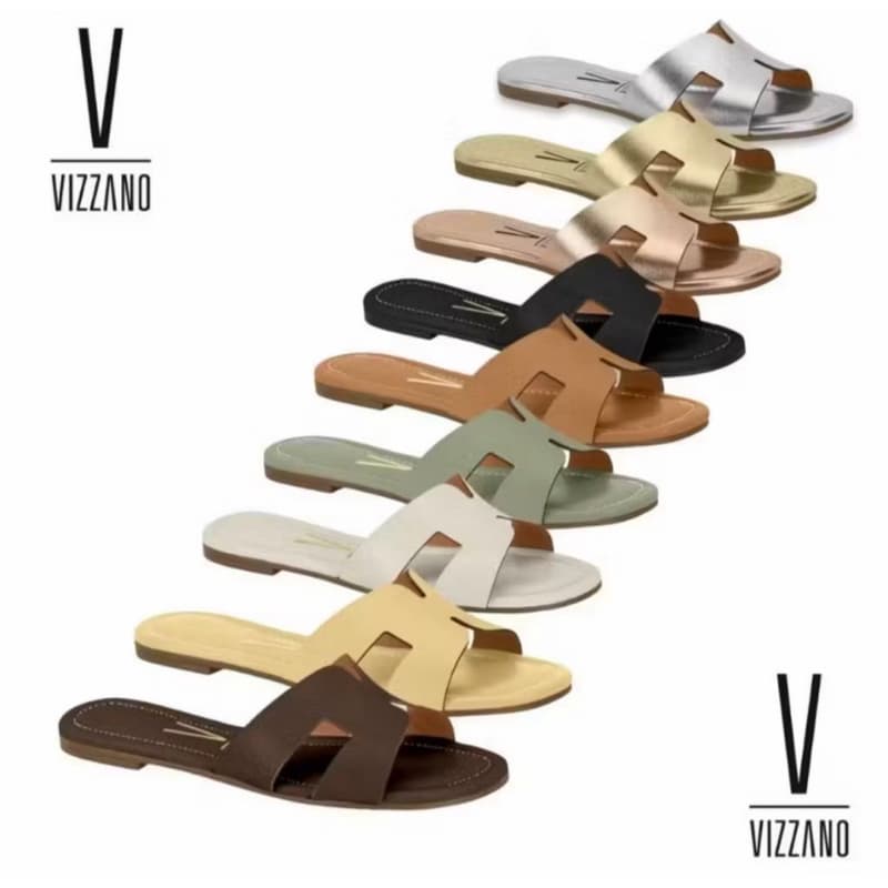 Sandalia Rasteira Feminino Vizzano Tira H Moda Casual