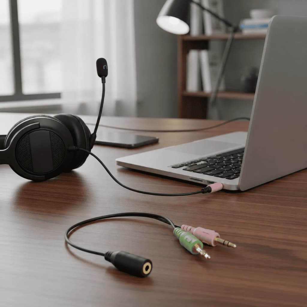 Cabo Adaptador P3 Femea P/ 2 P2 Macho Headset Fone Microfone