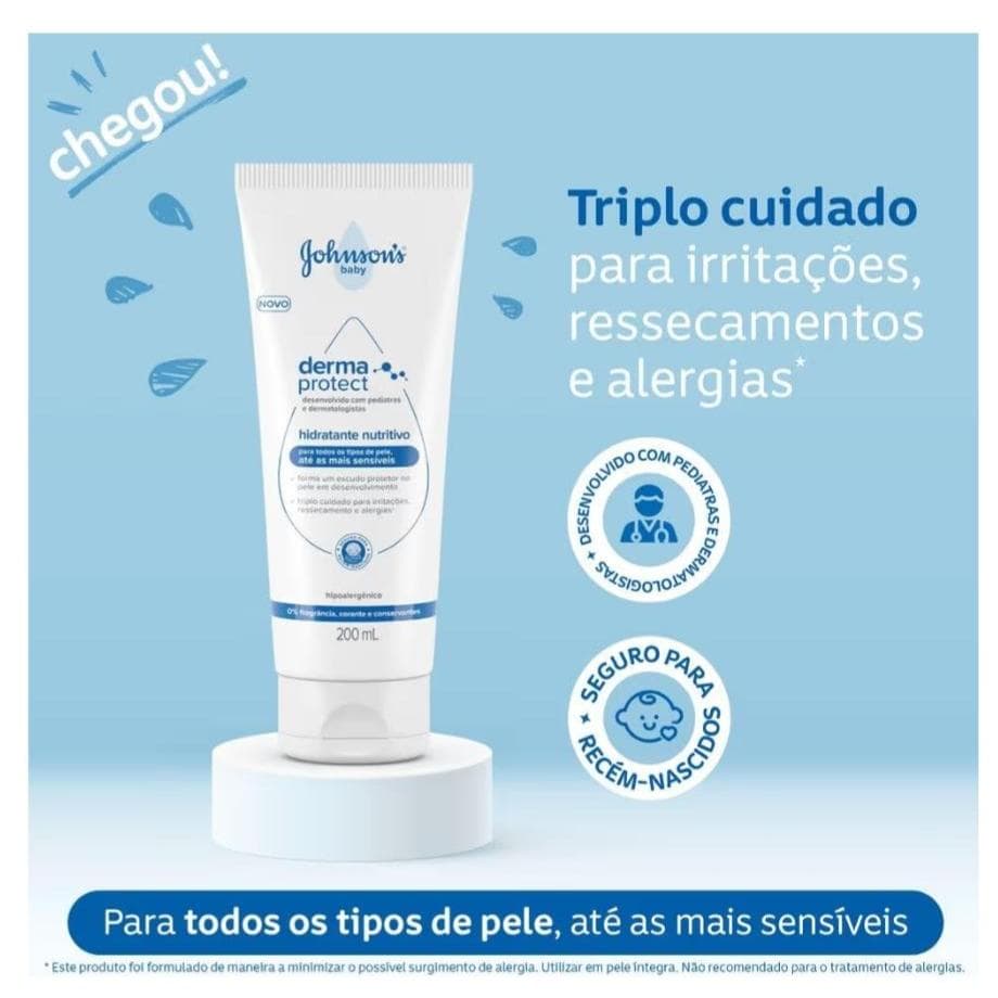 Hidratante Johnson's Baby Derma Protect 200mL - Hidrata e Protege a Pele Toda Família