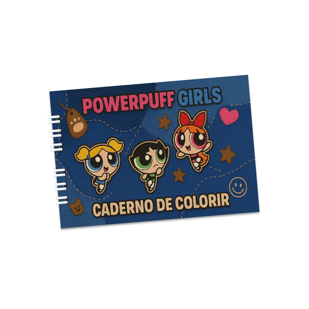 Livro de Colorir 15x21cm Meninas Super Poderosas Capa Dura Folha 120g Caderno de Colorir