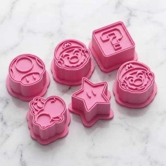 Kit 6 Ejetores e Modeladores Para Doces e Brigadeiros | Ejetor Super Mario Luigi Estrela Cogumelo Yoshi