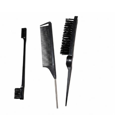Kit 3 - Pente, Escova e Escovinha Baby Hair Sobrancelha Cabelo