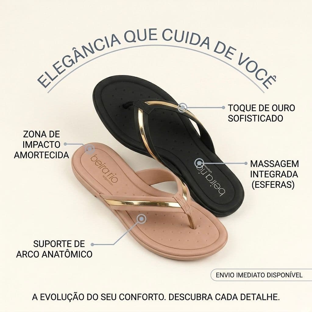 Tamanco Beira Rio Chinelo Confortável Ortopédico Original Sandália Saltinho dia a dia 8224.804