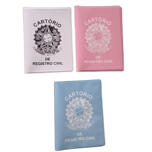 Porta Certidão Nascimento Bebê Capinha Plástica Porta Documento