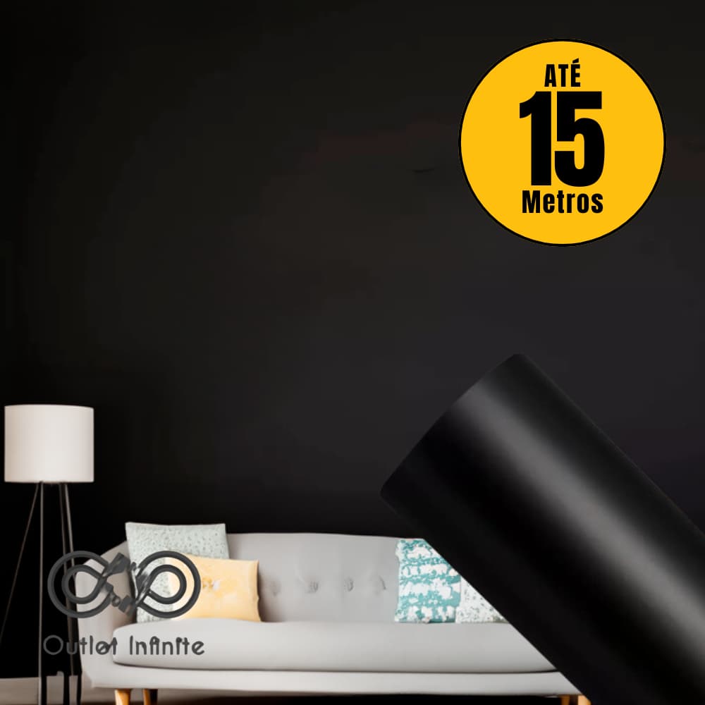 Papel Adesivo Preto 5 Metros Decorativo Adesivo Para Parede Moveis Geladeiras Eletrodoméstico salas e quartos