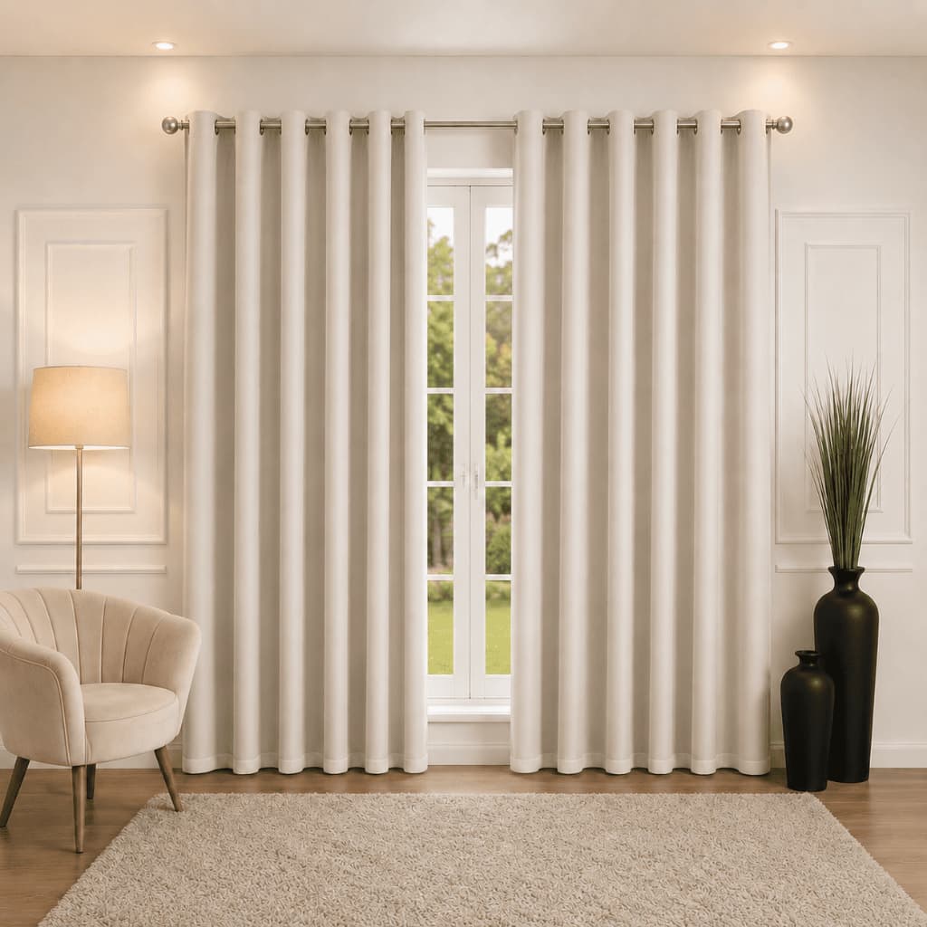 Cortina Blackout Para Sala Quarto Com Xale Voil Premium e Abraçadeiras 3m 4m