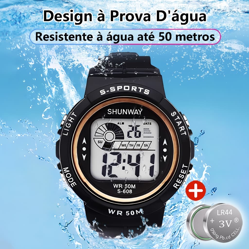 Relógio Feminino Digital À Prova D'Água Moda Infantil Multifuncional Electrónico Original Redondo