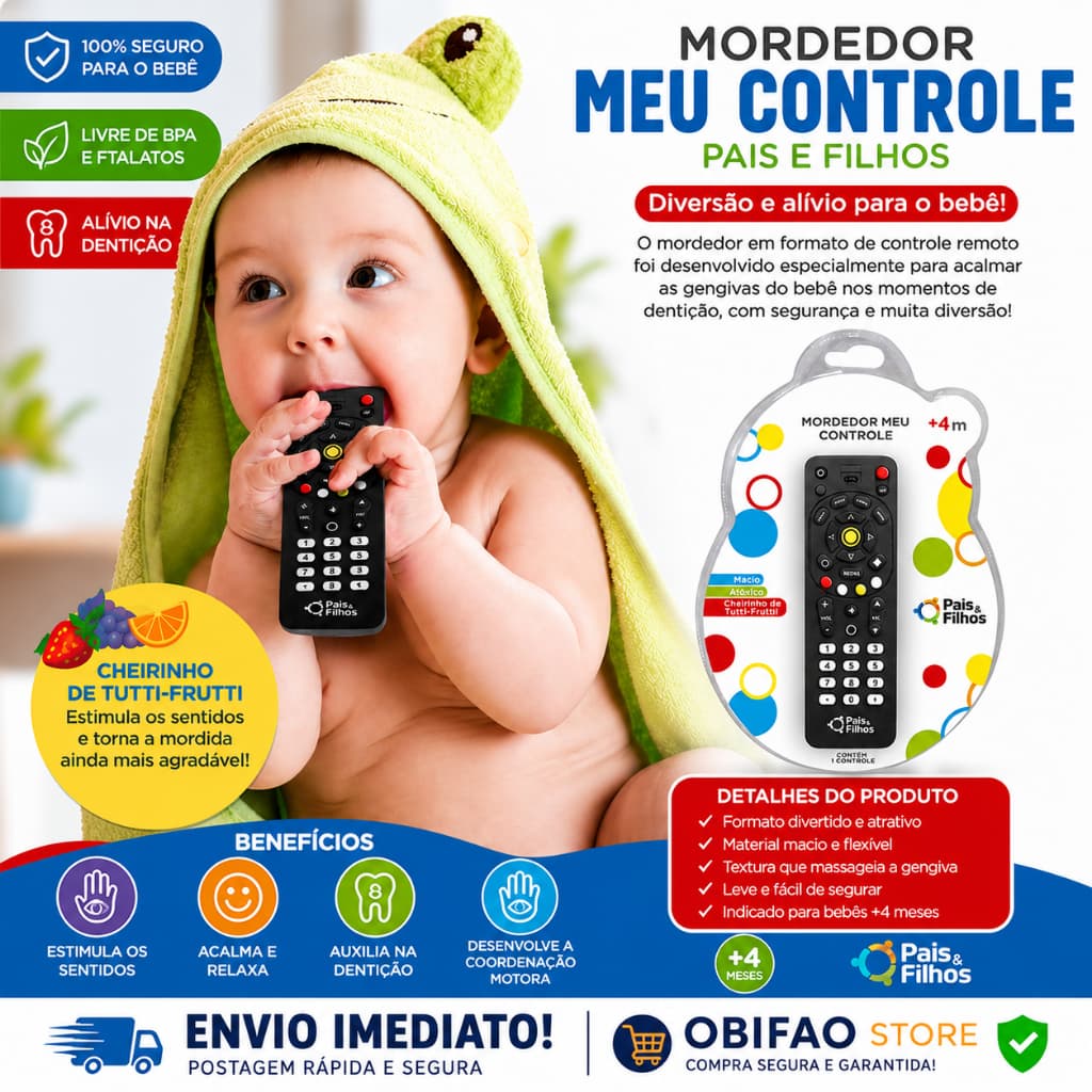 Mordedor Meu Controle Remoto Dentição Bebê Pais & Filhos Oferta!