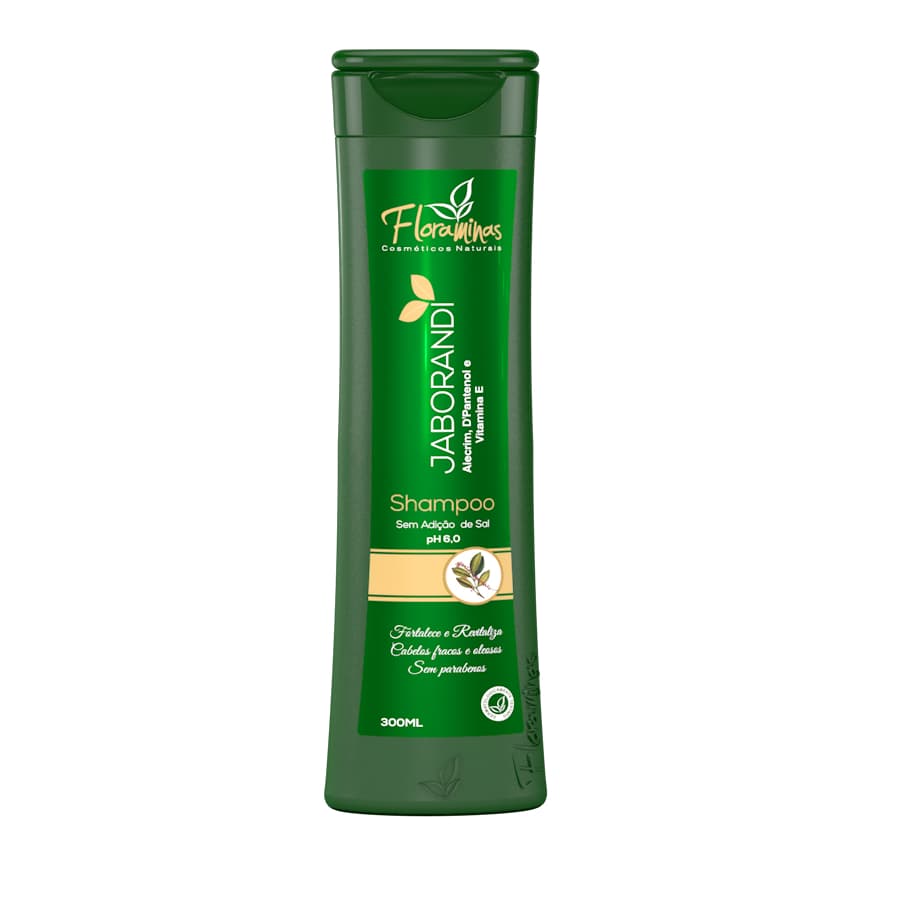 Shampoo Jaborandi Alecrim D Pantenol Auxilio no crescimento e fortalecimento dos calelos  300 ml Floraminas