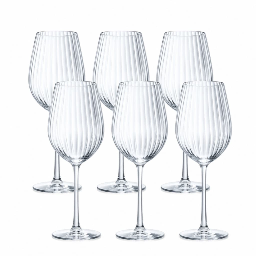 Jogo 6 Taças de Vinho Luminarc Serena Line 550ml Vidro Canelado Mesa Posta Original