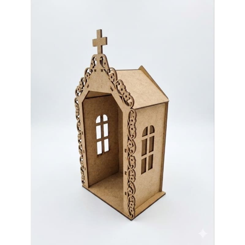 Oratório Capela Igreja Decoração-PRESENTE-RELIGIOSO-MDF-JÁ MONTADO