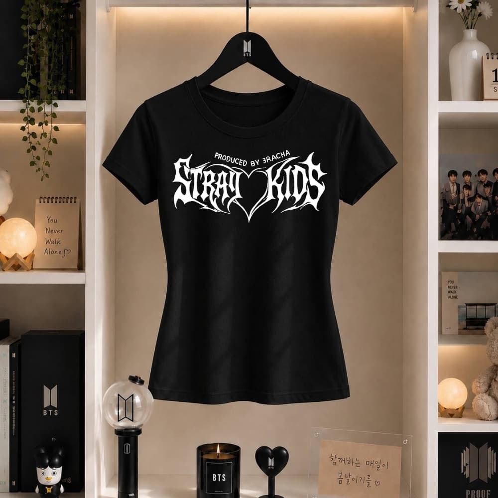 Babylook Stray Kids Kpop Fanmade Estampa Premium 100% Algodão