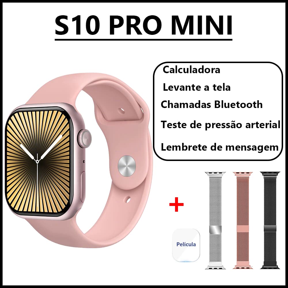 Novo mini relógio inteligente 38mm / 40mm suporta chamadas Bluetooth detecção de pressão arterial impermeável