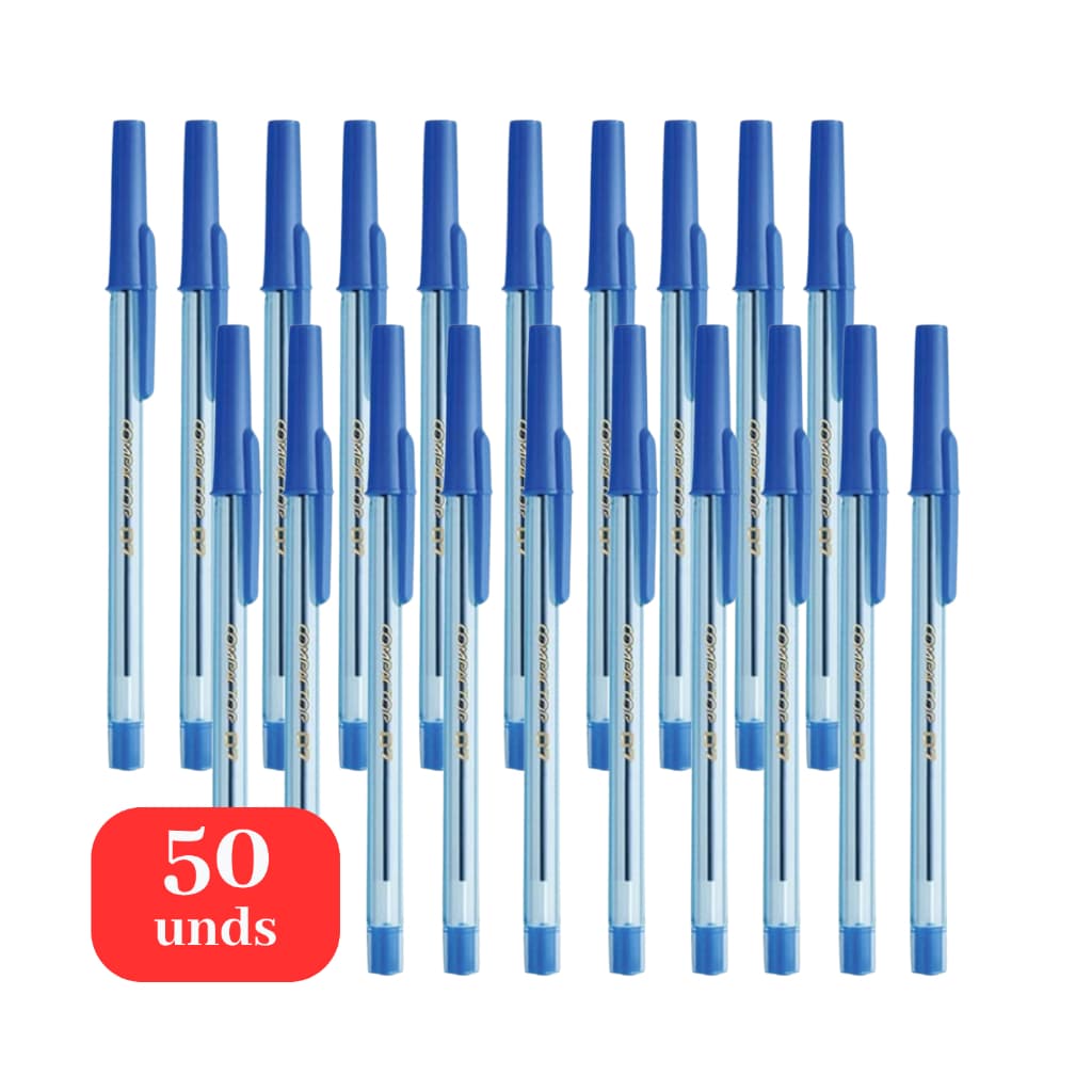Kit 50 Canetas Compactor Atacado Escolar Escritório