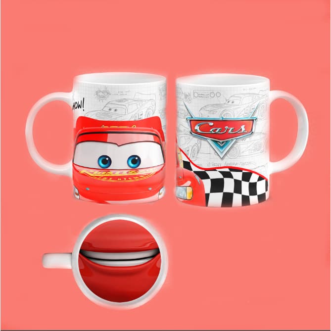 caneca personalizada bocão Carros Relâmpago Mcqueen com boca no fundo
