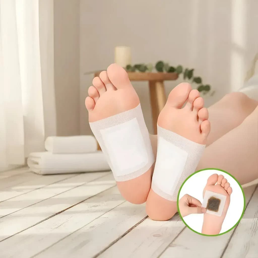 Kit 100 Adesivos Detox Para os Pés Natural Eliminação de Toxinas e Bem Estar Saúde, Sono Melhor e Energia