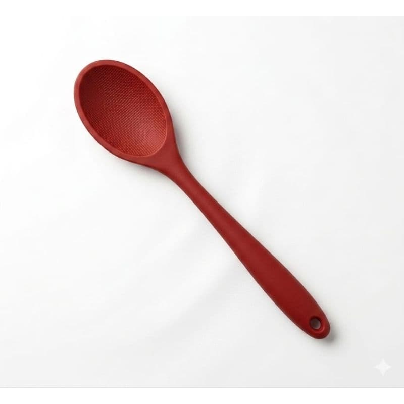 Colher de Silicone maciça Vermelha Belakaza Flexível Antiaderente Alta Resistência Cozinha