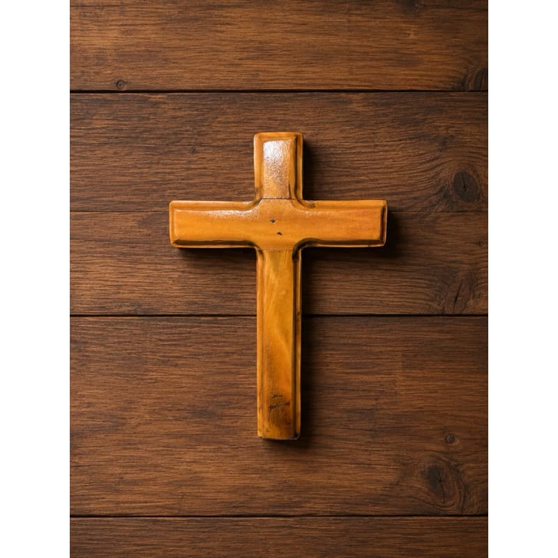 Crucifixo Católico de Madeira envernizado – Decoração Religiosa para Casa e Quarto