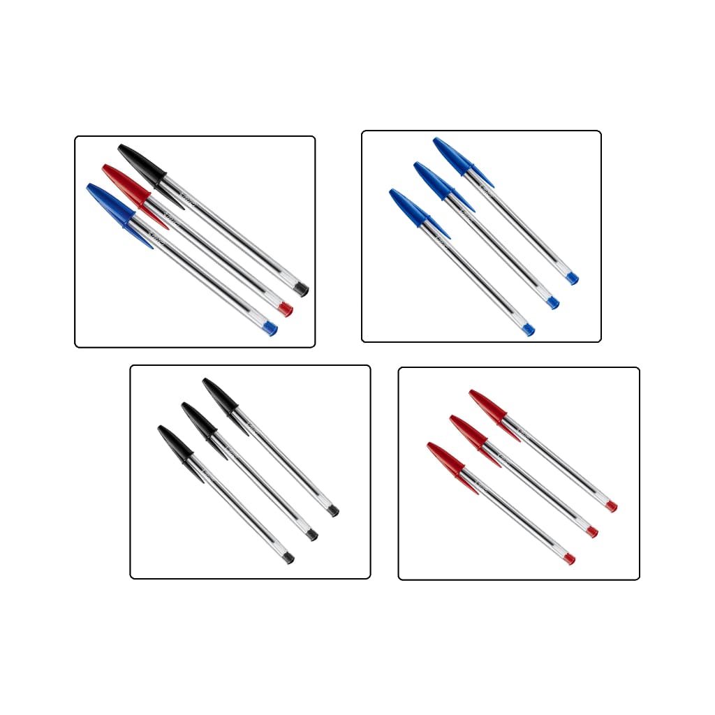 Caneta Esferográfica Bic Cristal Kit C/3 Unidades