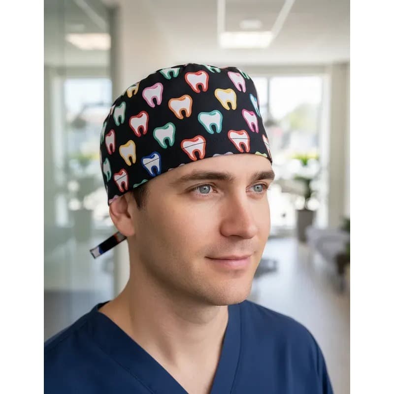 Touca Cirúrgica De Tecido Odontologia Dentes Uniforme Dentista