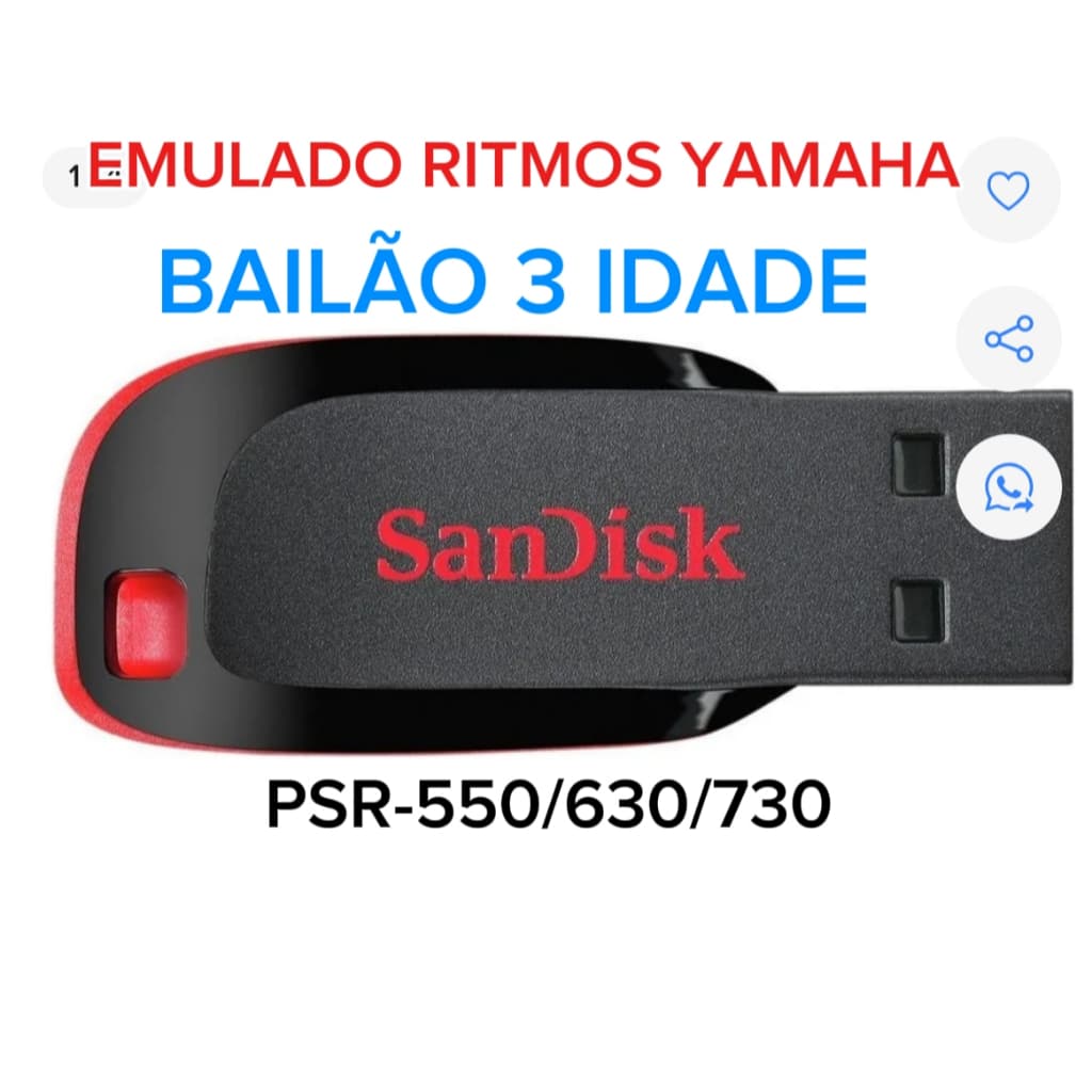 PENDRAIVER EMULADO PARA TECLADO YAMAHA PSR-550/630/730 VEJA A DESCRIÇÃO