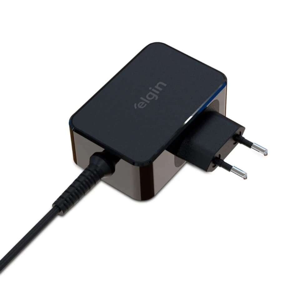 Fonte Notebook Tipo C 65W Elgin USB-C Carregador Universal Power Delivery PD