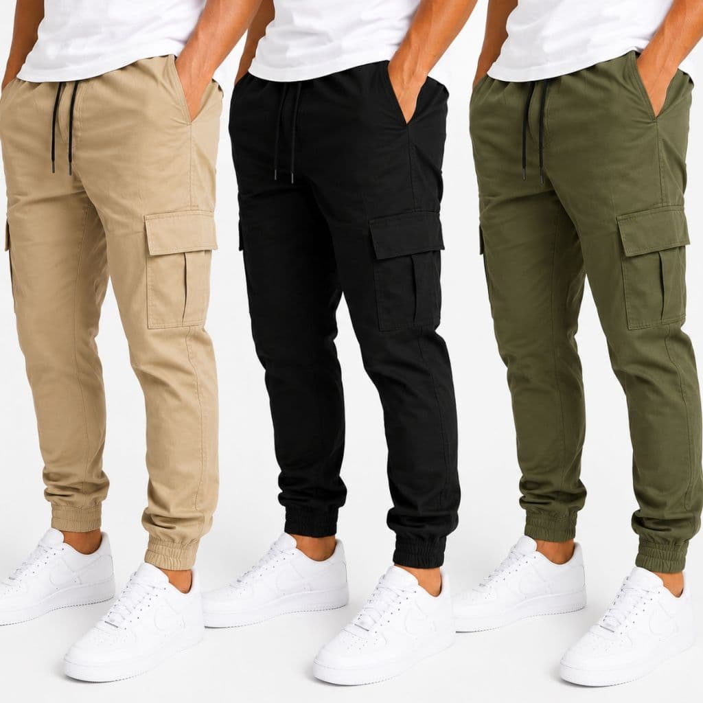 Calça Jogger  Masculina  Sarja Premium Elástico Bolsos Laterais Streetwear Moda Masculina Adulto