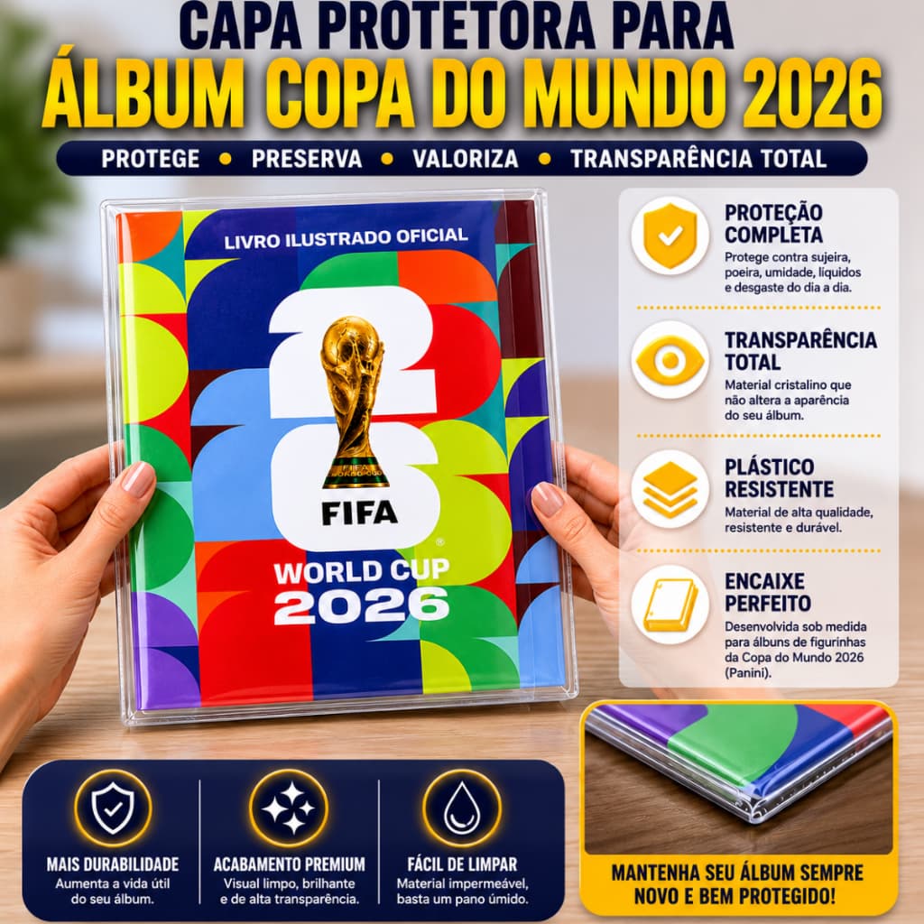 Capa Protetora para Album da Copa do Mundo 2026 Capa Mole