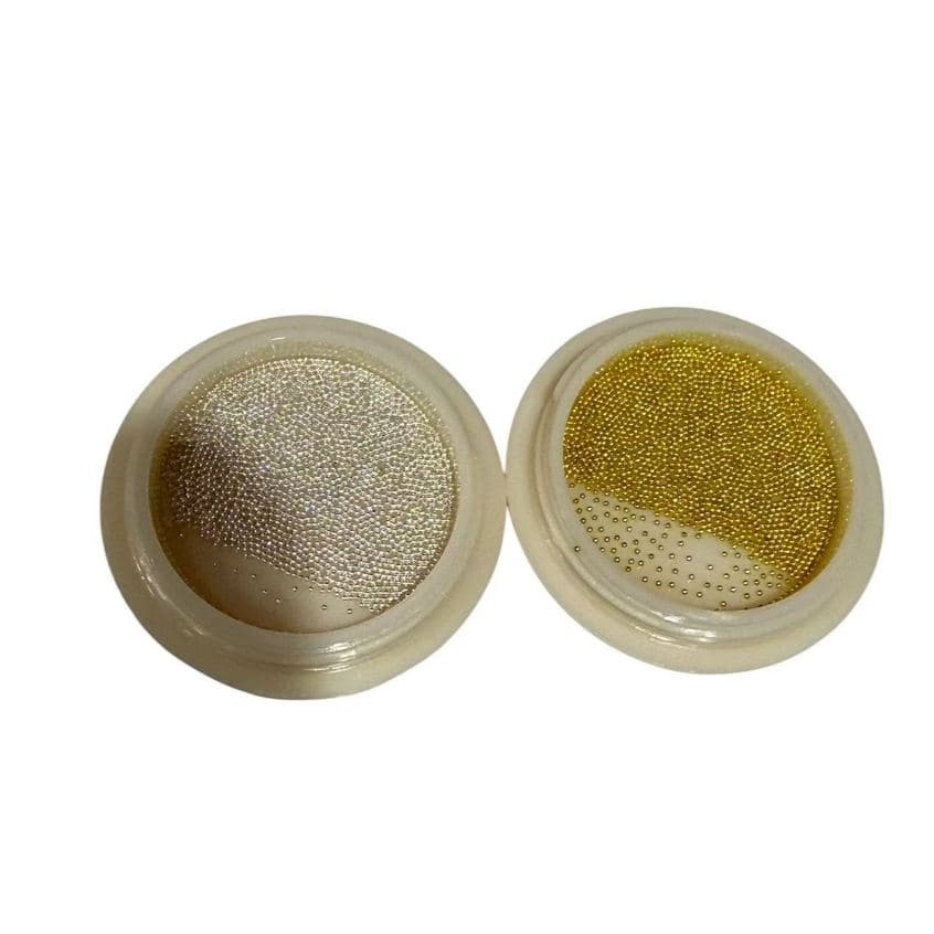 KIT (DOURADO + PRATA )Caviar Para Unhas Microesferas De Metal Decoração Nail Art Manicure Profissional
