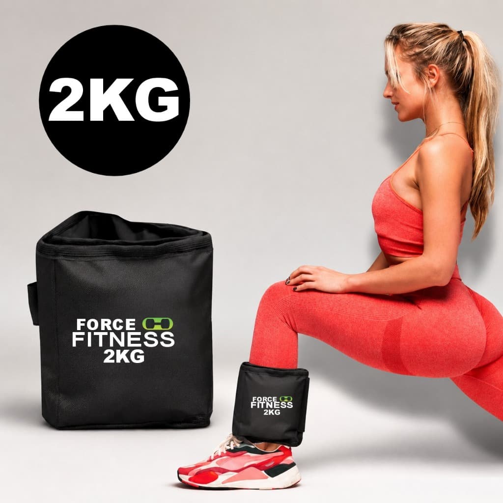 Par Caneleira Tornozeleira de Peso 2 kg ForceFitness Academia Musculação Treine em Casa